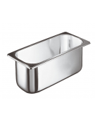 Bacinella gelato rettangolare in acciaio inox - capacità Lt. 3,5 - cm 26x16x12h
