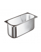 Bacinella gelato rettangolare in acciaio inox - capacità Lt. 4,1 - cm 26x16x15h
