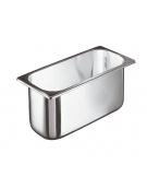Bacinella gelato rettangolare in acciaio inox - capacità Lt. 4,5 - cm 26x16x17h