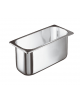 Bacinella gelato rettangolare in acciaio inox - capacità Lt. 4,5 - cm 26x16x17h