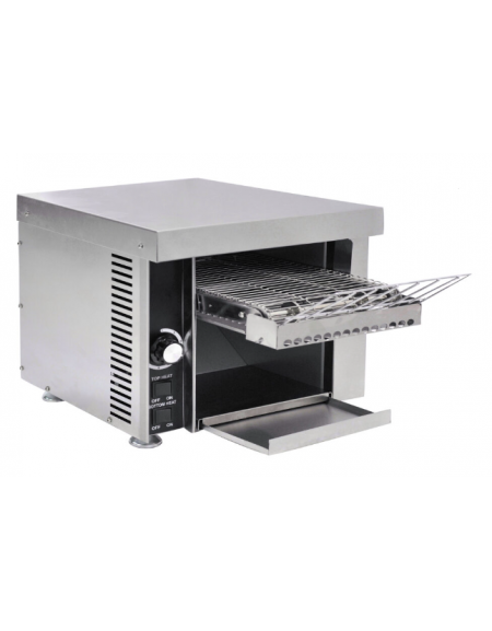 Tostapane professionale a nastro in acciaio inox con carica anteriore - Produzione oraria 225 fette - cm 32x50x40h