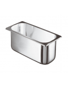 Bacinella gelato rettangolare in acciaio inox - capacità Lt. 5 - cm 36x16,5x12h