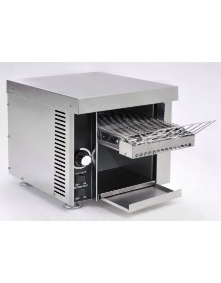 Tostapane professionale a nastro in acciaio inox con carica anteriore - Produzione oraria 450 fette - cm 40x50x40h