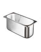 Bacinella gelato rettangolare in acciaio inox - capacità Lt. 6,5 - cm 36x16,5x15h