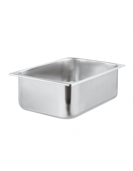 Bacinella gelato rettangolare in acciaio inox - capacità Lt. 10 - cm 36x25x15h