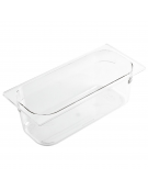 Bacinella gelato rettangolare in policarbonato trasparente - capacità Lt. 5,4 - cm 36x16,5x12h