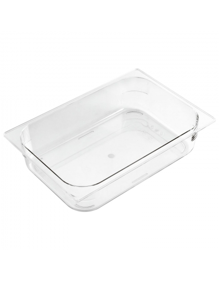 Bacinella gelato rettangolare in policarbonato trasparente - capacità Lt. 5 - cm 36x25x8h