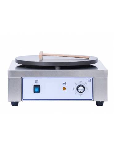 Crepiera elettrica singola in acciaio inox con piano cottura in ghisa smaltata mm Ø400 - linea economica - mm Ø400x200h