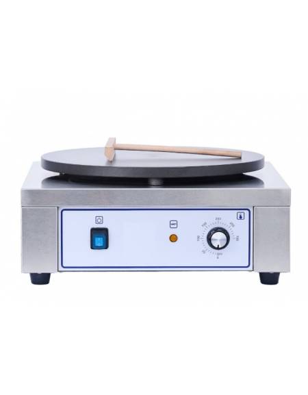 Crepiera elettrica singola in acciaio inox con piano cottura in ghisa smaltata mm Ø400 - linea economica - mm Ø400x200h