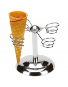 Porta coni da banco in acciaio inox - diametro cm 16,5 - altezza cm 14