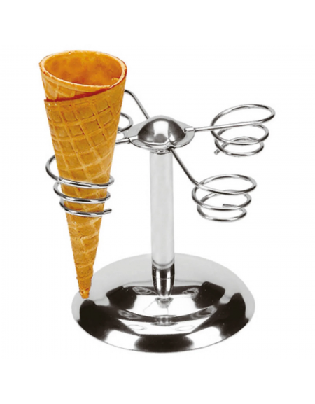 Porta coni da banco in acciaio inox - diametro cm 16,5 - altezza cm 14