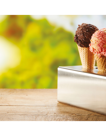 Porta coni da banco in acciaio inox - cm 20x9,5x8,5h