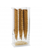 Contenitore 6 fori porta coni con porta palette in PMMA trasparente - cm 25,5x18x60,5h