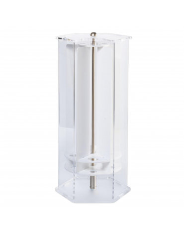 Porta coni girevole in PMMA trasparente - 5 sezioni - diametro cm 25 - altezza cm 50