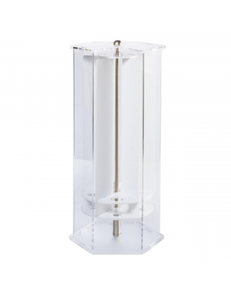 Porta coni girevole in PMMA trasparente - 5 sezioni - diametro cm 25 - altezza cm 50