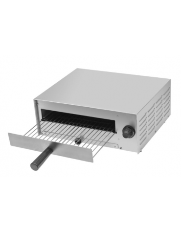 Forno pizza elettrico in acciaio inox con griglia adatta per 1 pizza da Ø 300mm - dimensioni camera mm 335x325x57h