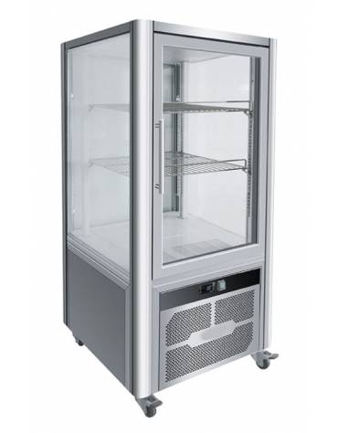 Vetrina refrigerata verticale per pasticceria +2 / +8°C - Capacità Litri 200 - n° 2 ripiani grigliati - cm 70,1x74,2x130H - Clas