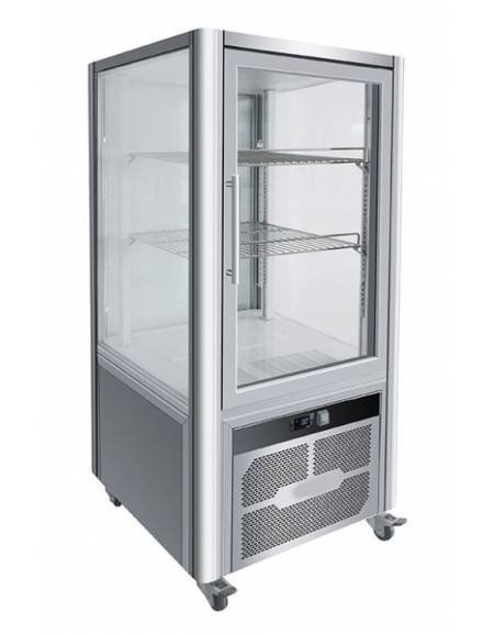 Vetrina refrigerata verticale per pasticceria +2 / +8°C - Capacità Litri 200 - n° 2 ripiani grigliati - cm 70,1x74,2x130H - Clas