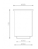 Cestone per la raccolta differenziata diviso in due settori, in acciaio zincato e verniciato - Capacita' Lt 60 - cm Ø50,5x73,5h