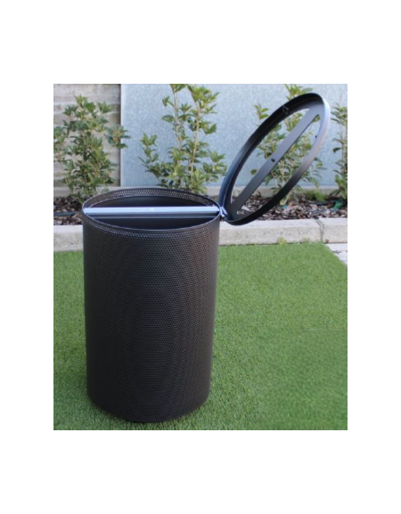 Cestone per la raccolta differenziata diviso in 2 settori, in acciaio zincato e verniciato, con copricoperchio - Capacita' Lt 60