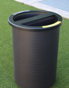 Cestone per la raccolta differenziata diviso in 2 settori, in acciaio zincato e verniciato, con copricoperchio - Capacita' Lt 60