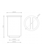 Cestone per la raccolta differenziata diviso in 2 settori, in acciaio zincato e verniciato, con copricoperchio - Capacita' Lt 60
