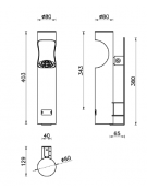 Spegnisigarette a palo, realizzato in acciaio zincato e verniciato - cm Ø8x40,3h