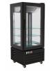 Vetrina espositiva verticale refrigerata pasticceria nera ventilata +2° +10°C-N°3 ripiani a vetro-Capacità 431 Lt -cm 65x65x150h