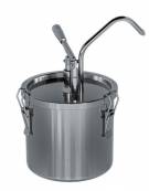 Dispenser singolo per salse on acciaio inox 304 - capacità lt 4,5 - capacità erogazione ml 15 per erogazione - mm Ø180x400h