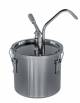 Dispenser singolo per salse in acciaio inox 304 - capacità lt 4,5 - capacità erogazione ml 15 per erogazione - mm Ø180x400h