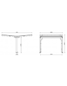 Pensilina bifacciale in acciaio zincato e verniciato, modulo composizione, copertura in policarbonato - cm 308x409,4x243,9h