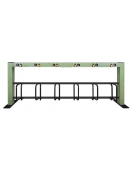 Portabici 6 posti per ricarica e-bike in alluminio verniciato - cm 270x30,5x100,5h