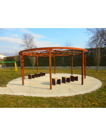 Gazebo in acciaio zincato e verniciato, copertura in policarbonato - cm 400x400x300h