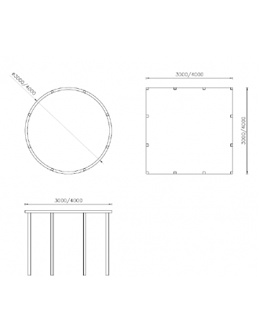 Gazebo in acciaio zincato e verniciato, copertura in policarbonato - cm 400x400x300h