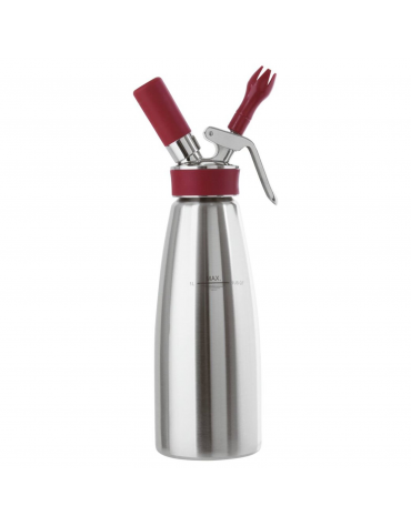 Sifone panna montata in acciaio inox con guarnizione in silicone resistente al calore - capacità lt. 1