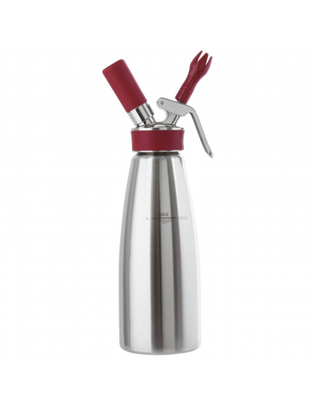 Sifone panna montata in acciaio inox con guarnizione in silicone resistente al calore - capacità lt. 1