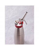 Sifone panna montata in acciaio inox con guarnizione in silicone resistente al calore - capacità lt. 1