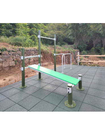 Stazione fitness realizzata in acciaio zincato e verniciato - Attrezzo per il rafforzamento muscolare - cm 422,5x231,7x249,5h
