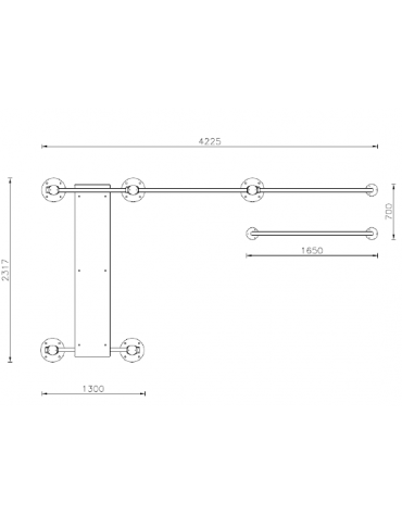 Stazione fitness realizzata in acciaio zincato e verniciato - Attrezzo per il rafforzamento muscolare - cm 422,5x231,7x249,5h