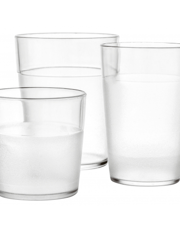 Bicchiere acqua in policarbonato trasparente - capacità ml 170 - diametro cm 7 - altezza cm 7