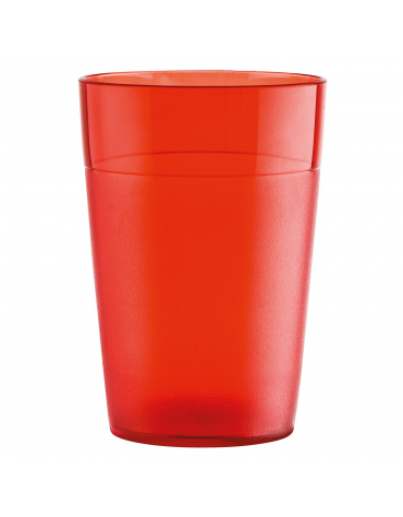 Bicchiere acqua in policarbonato - colore rosso - capacità ml 250 - diametro cm 7 - altezza cm 10,2