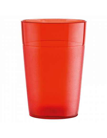 Bicchiere acqua in policarbonato - colore rosso - capacità ml 250 - diametro cm 7 - altezza cm 10,2