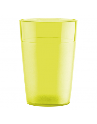 Bicchiere acqua in policarbonato - colore giallo - capacità ml 250 - diametro cm 7 - altezza cm 10,2