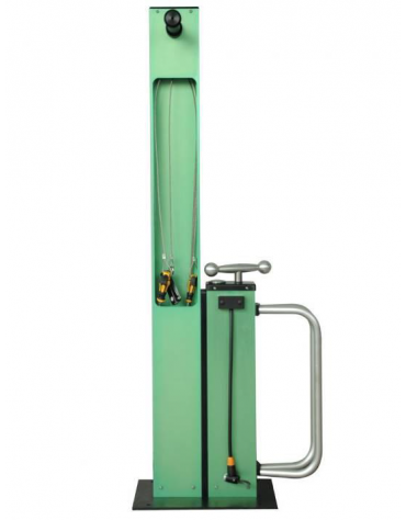 Colonnina portabici ad 1 posto in alluminio verniciato con 1 pompa per gonfiare le ruote e set attrezzi - cm 59x44x160h