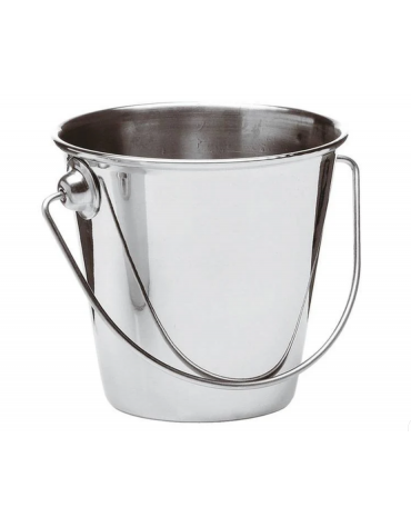 Mini secchio porta snack in acciaio inox - capacità lt. 0,33 - diametro cm 9 - altezza cm 8,5