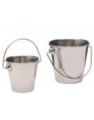 Set 4 mini secchi porta snack in acciaio inox - capacità lt. 0,15 - diametro cm 7 - altezza cm 6,5