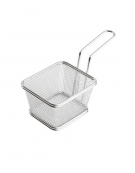 Mini cestino porta snack rettangolare in acciaio inox - cm 10x8,5x6,5h