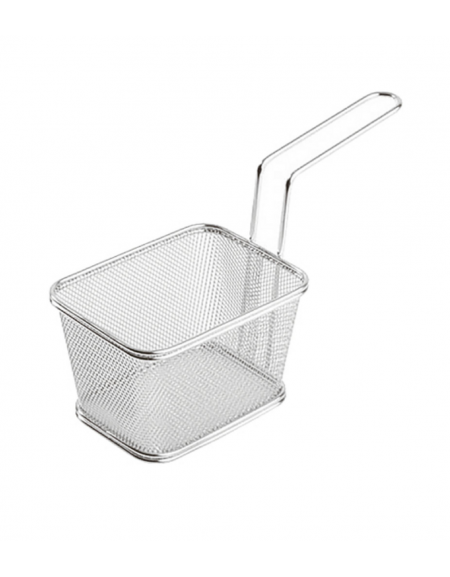 Mini cestino porta snack rettangolare in acciaio inox - cm 13x10,5x9h