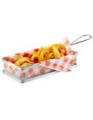 Cestino porta snack rettangolare in acciaio inox - cm 21,5x10,5x4,5h