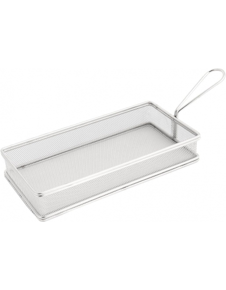 Cestino porta snack rettangolare in acciaio inox - cm 26x13x5h